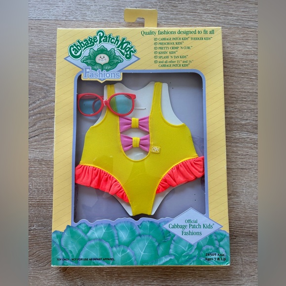 Vintage Cabbage Patch Kids Swimsuit Outfit 1992 NIB Doll Clothes - Picture 1 of 7